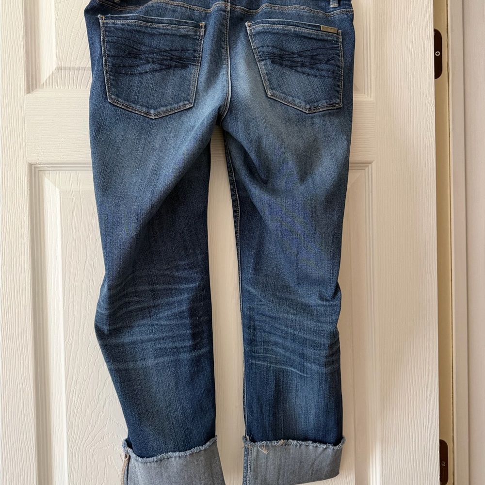 White House Black Market Dark Blue Slim Cropped Straight-Leg Jeans - Picture 2 of 7